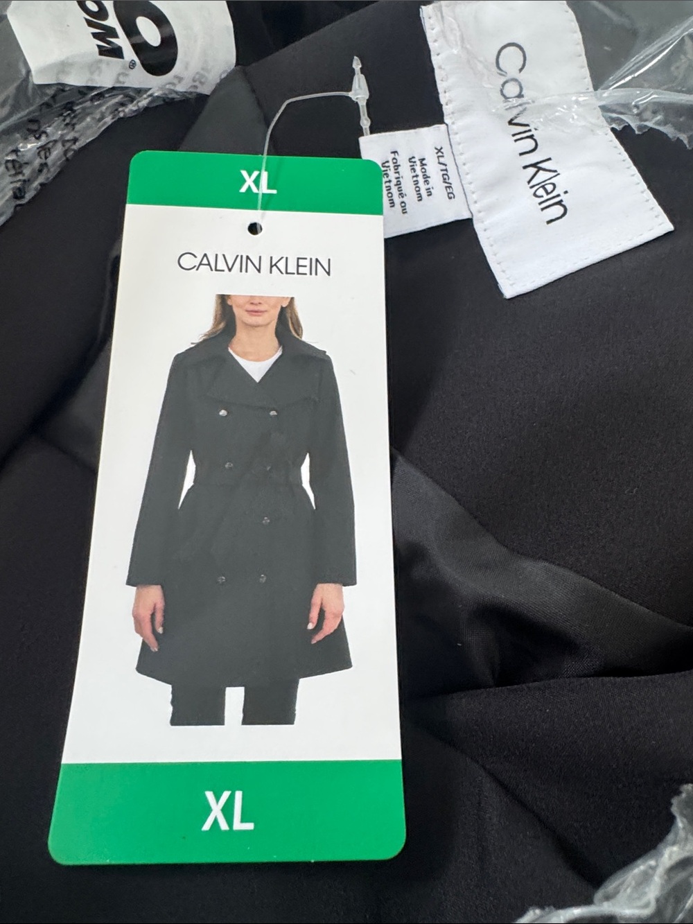Calvin Klein Black Double-Breasted Pea Coat